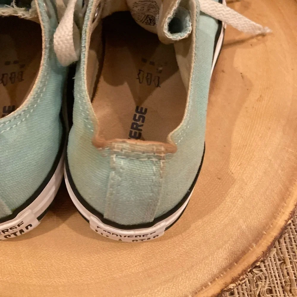 CONVERSE ALL STAR GIRLS JUNIOR MINT GREEN CANVAS‎ LOW TOP SNEAKERS SIZE 1